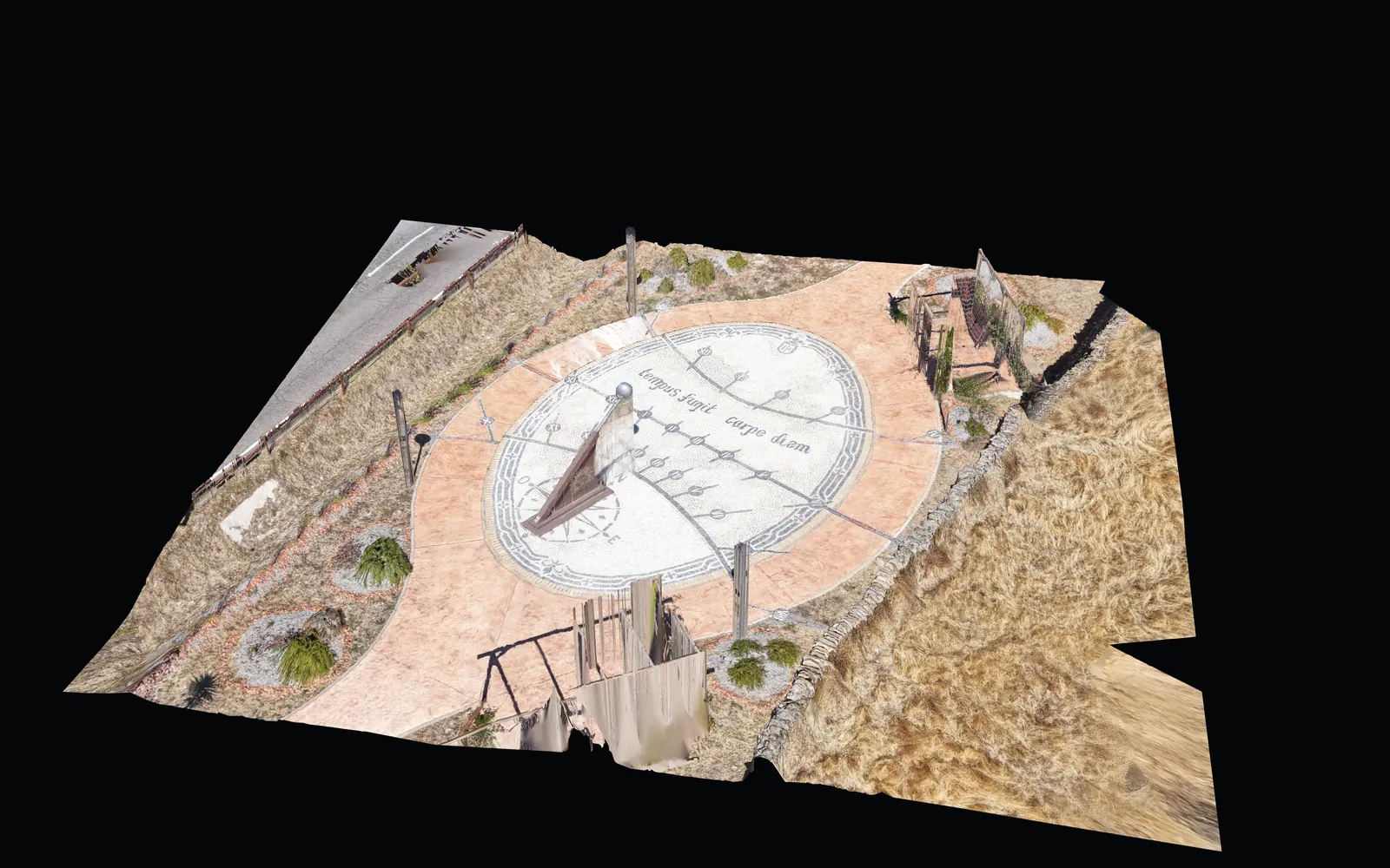 Modelo 3D de un reloj de sol analemático en Extremadura